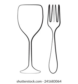 Fork and glass