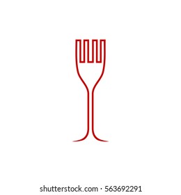 Fork And Glass Icon Logo Vector
