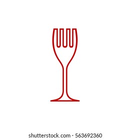 Fork And Glass Icon Logo Vector