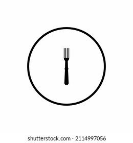 Fork glyph icon and cutlery concept isolated on white. Kitchen utensil. Dining tool. Eating and serving sign
