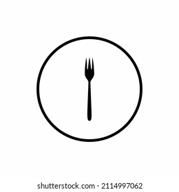 Fork glyph icon and cutlery concept isolated on white. Kitchen utensil. Dining tool. Eating and serving sign