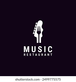 Fork Guitar Live Music Concert for Bar Cafe Restaurant logo