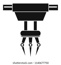 Fork hand crane icon. Simple illustration of fork hand crane vector icon for web design isolated on white background