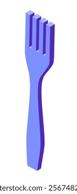 Fork - hand drawn isometric vector illustration.
