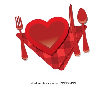 Fork, heart, knife - valentine's day restaurant