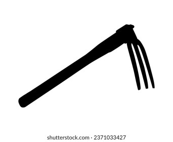 Fork hoe silhouette vector art white background