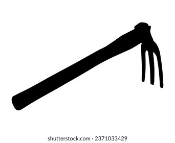 Fork hoe silhouette vector art white background