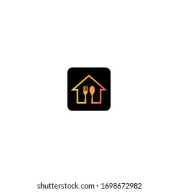 Fork home logo template vector icon design