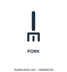 Fork icon. Black filled vector illustration. Fork symbol on white background. Can be used in web and mobile.