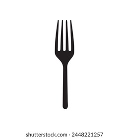 Fork icon. Black Fork icon on white background. Vector illustration