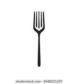 Fork icon. Black Fork icon on white background. Vector illustration