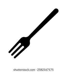 Fork icon. Black silhouette. Front side view. Vector simple flat graphic illustration. Isolated object on white background. Isolate.