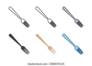 Fork icon collection with different styles. Fork icon symbol vector illustration isolated on white background