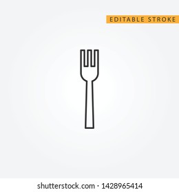 Fork icon design. Editable stroke