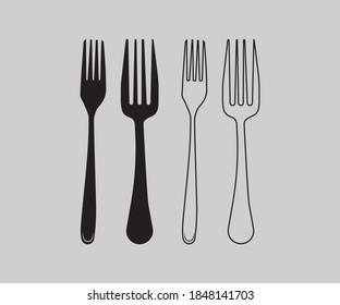 fork icon design. Symbol of cooking utensils. fork vector illustration symbol icon clipart on white isolated background.