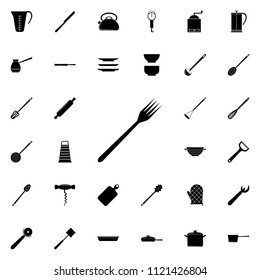 fork icon. Detailed set of kitchen tools icons. Premium quality graphic design sign. One of the collection icons for websites, web design, mobile app on colored background
