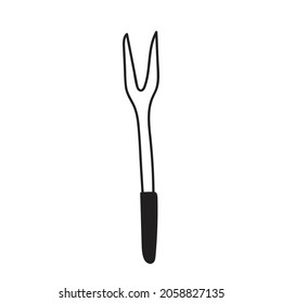 Fork icon doodle vector illustration