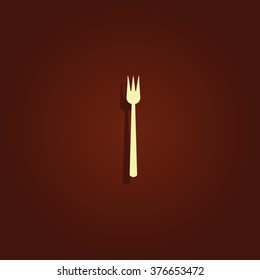 Fork icon. Flat illustration.