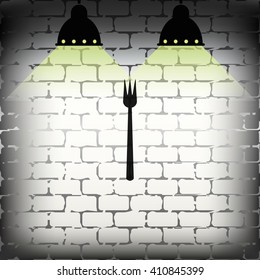 Fork icon. Flat illustration.
