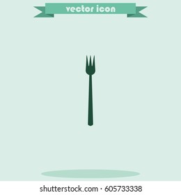 Fork icon. Flat illustration.