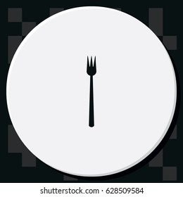 Fork icon. Flat illustration.