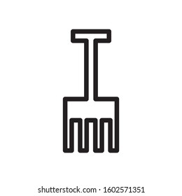 fork icon, fork for gardening, line art design
