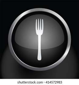 Fork Icon Glossy Glass Icon