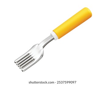 Ilustración de icono de tenedor. Cuchara 3d icono de Vector de renderizado