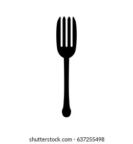 Fork icon. Isolated. Flat design. Black. Vector illustration.