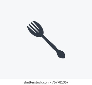 Fork icon isolated on clean background. Dishware concept drawing fork icon in modern style. Vector illustration of fork icon for your web site mobile logo app UI design.