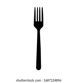 Fork icon isolated on white background. Trendy tool design style. Monochrome symbol