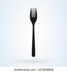 Fork icon for kitchen Vector. isolated background
