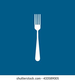 Fork Icon On Blue Background