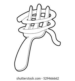 Fork icon. Outline illustration of fork vector icon for web