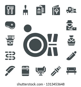 fork icon set. 17 filled fork icons.  Simple modern icons about  - Restaurant, Steak, Noodles, Plate, Sausages, Farmer, Canteen, Knife, Rake, Dishwasher, Menu, Saddle, Forklift