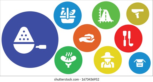 fork icon set. 9 filled fork icons.  Simple modern icons such as: Spoon, Picnic, Parabola, Sausage, Gardener, Gardening, Soup ladle, Saddle, Noodles