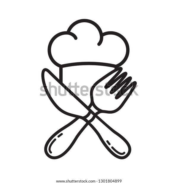 chef hat fork and spoon clip art