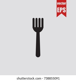 Fork icon in trendy isolated on grey background.Vector illustration.