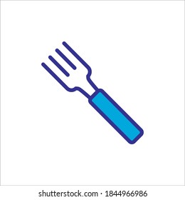 Fork icon, vector, color style design 