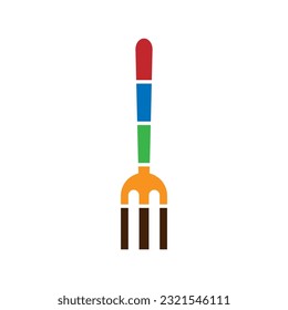 Vector de icono de la horquilla. Elemento de diseño de la horquilla colorida.
