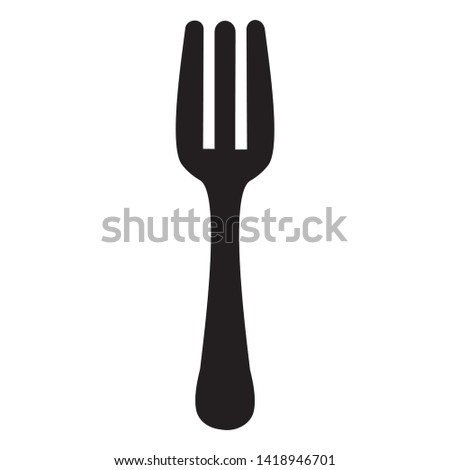fork icon. Vector illustration of black with a white background.