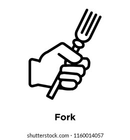 Fork icon vector isolated on white background, Fork transparent sign , line or linear sign, element design in outline style