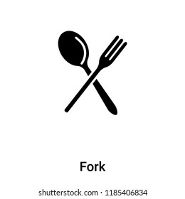 Fork icon vector isolated on white background, logo concept of Fork sign on transparent background, filled black symbol