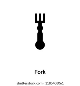 Fork icon vector isolated on white background, logo concept of Fork sign on transparent background, filled black symbol