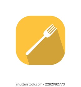 Vector de icono de horquilla aislado en el fondo cuadrado