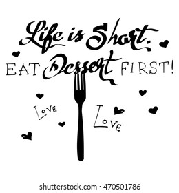 fork, icon, vector, kitchen, restaurant, meal, inscription, dessert, calligraphy