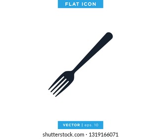 Fork Icon Vector Logo Design Template