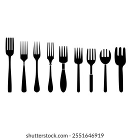 Fork icon vector set. Cutlery illustration sign collection. Restaurant symbol. Food logo.