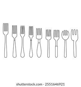 Fork icon vector set. Cutlery illustration sign collection. Restaurant symbol. Food logo.