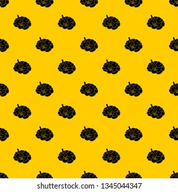 Fork is inserted into the brain pattern seamless vector repeat geometric yellow for any design